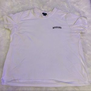 Rue 21+ White Crop Top “Bitch Bye”